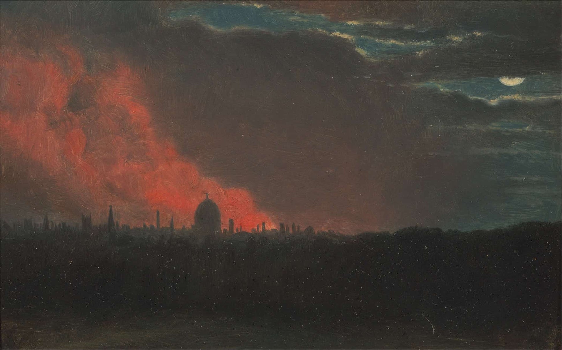 Fire In London Seen From Hampstead by John Constable