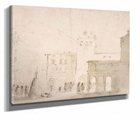 Fireworks In A Piazza  by Guercino