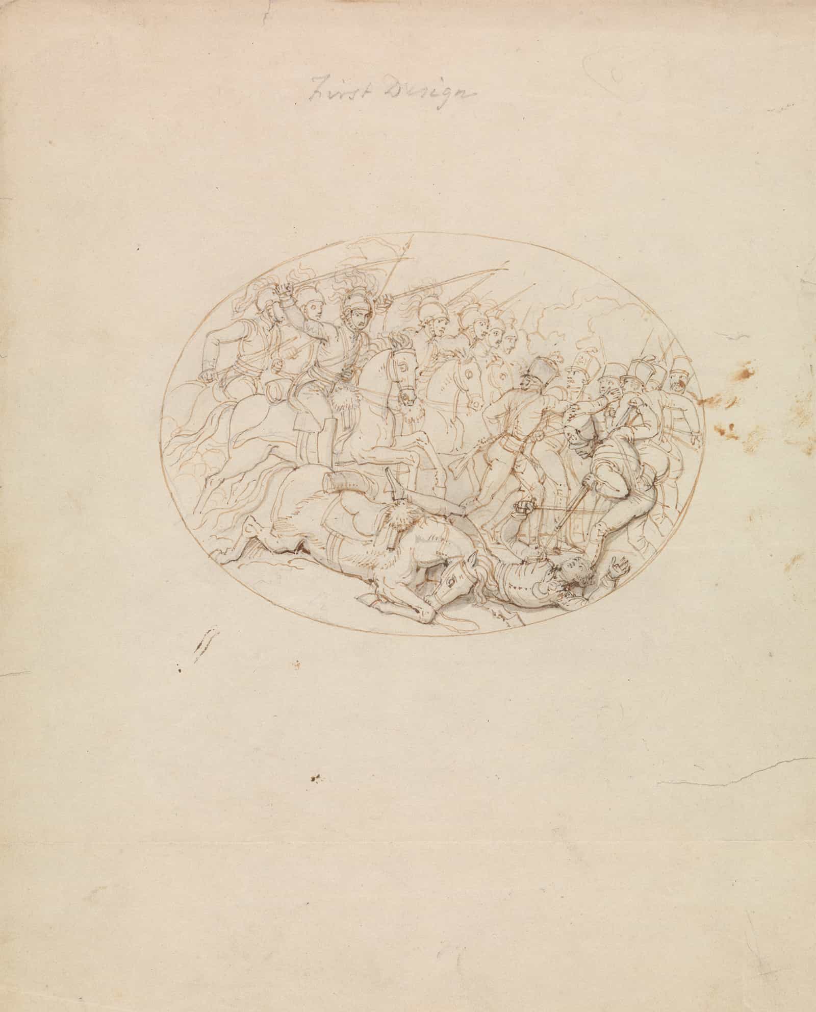 First Design Of A Battle Scene by Robert Smirke