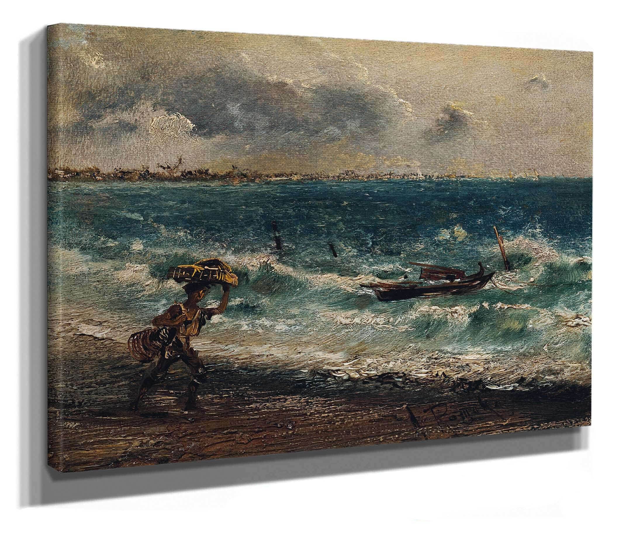 Fischerknabe Am Meeresstrand by Anton Romako