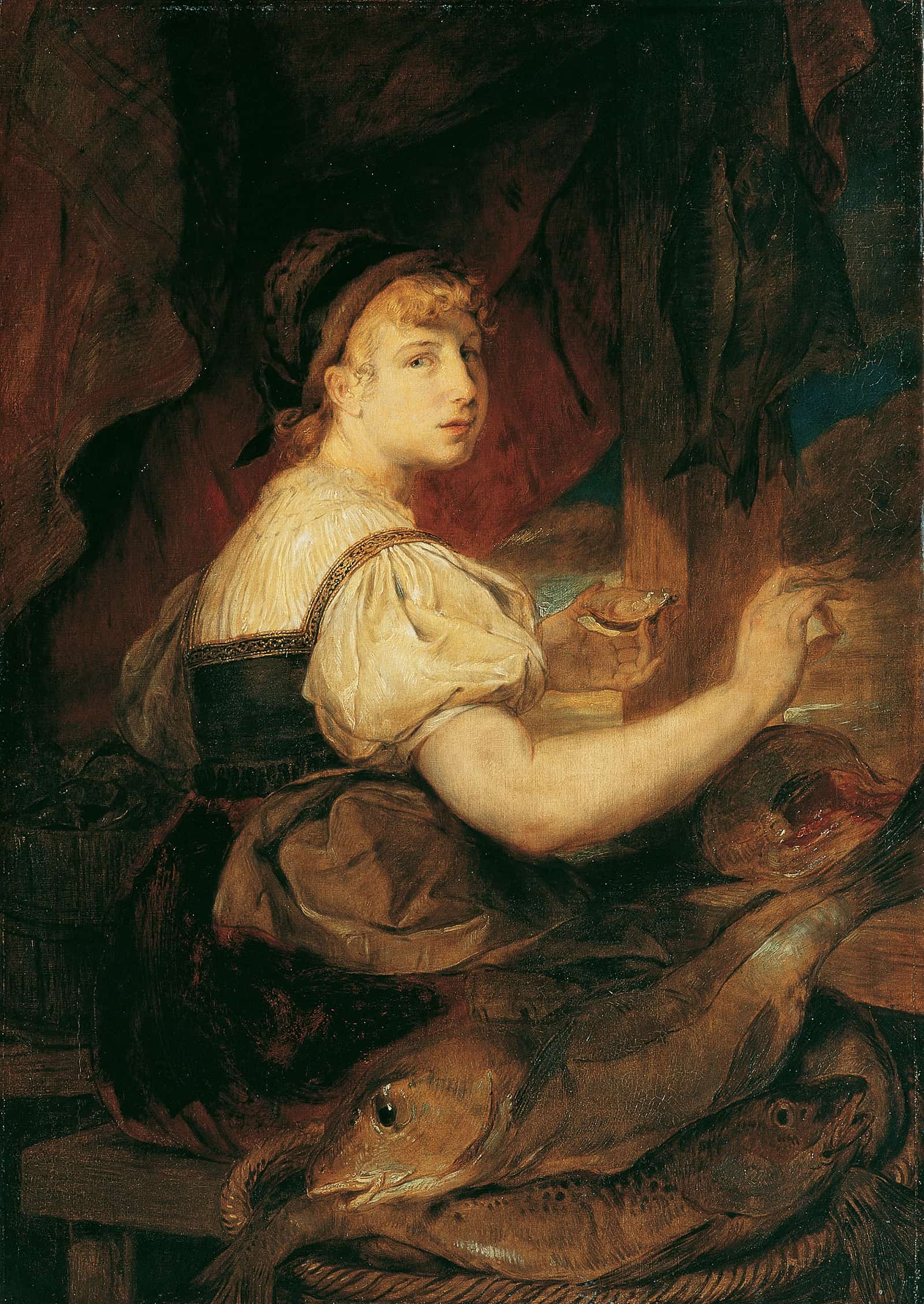 Fischverkauferin by Hans Canon