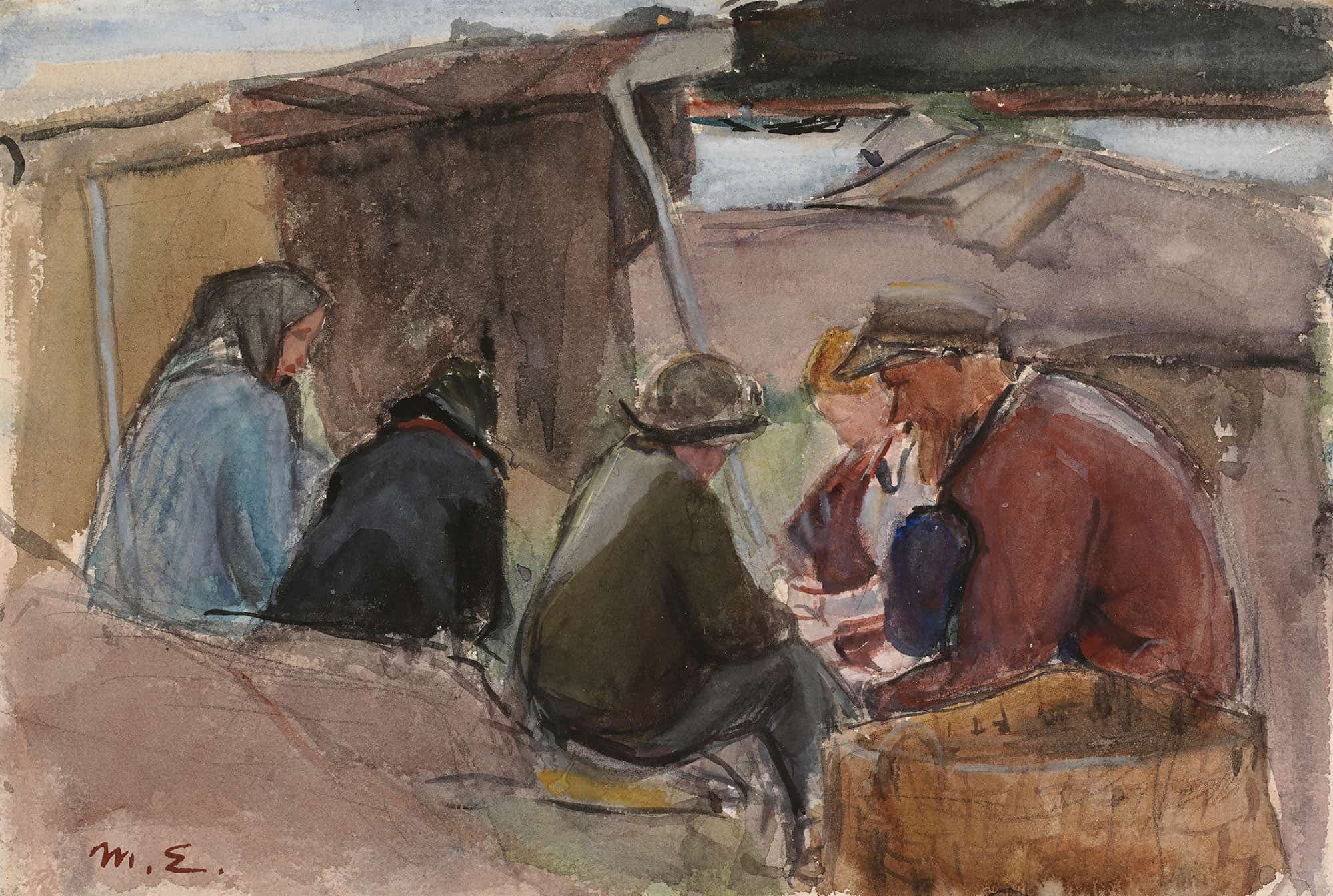Fisherfolk By The Sea by Magnus Enckell