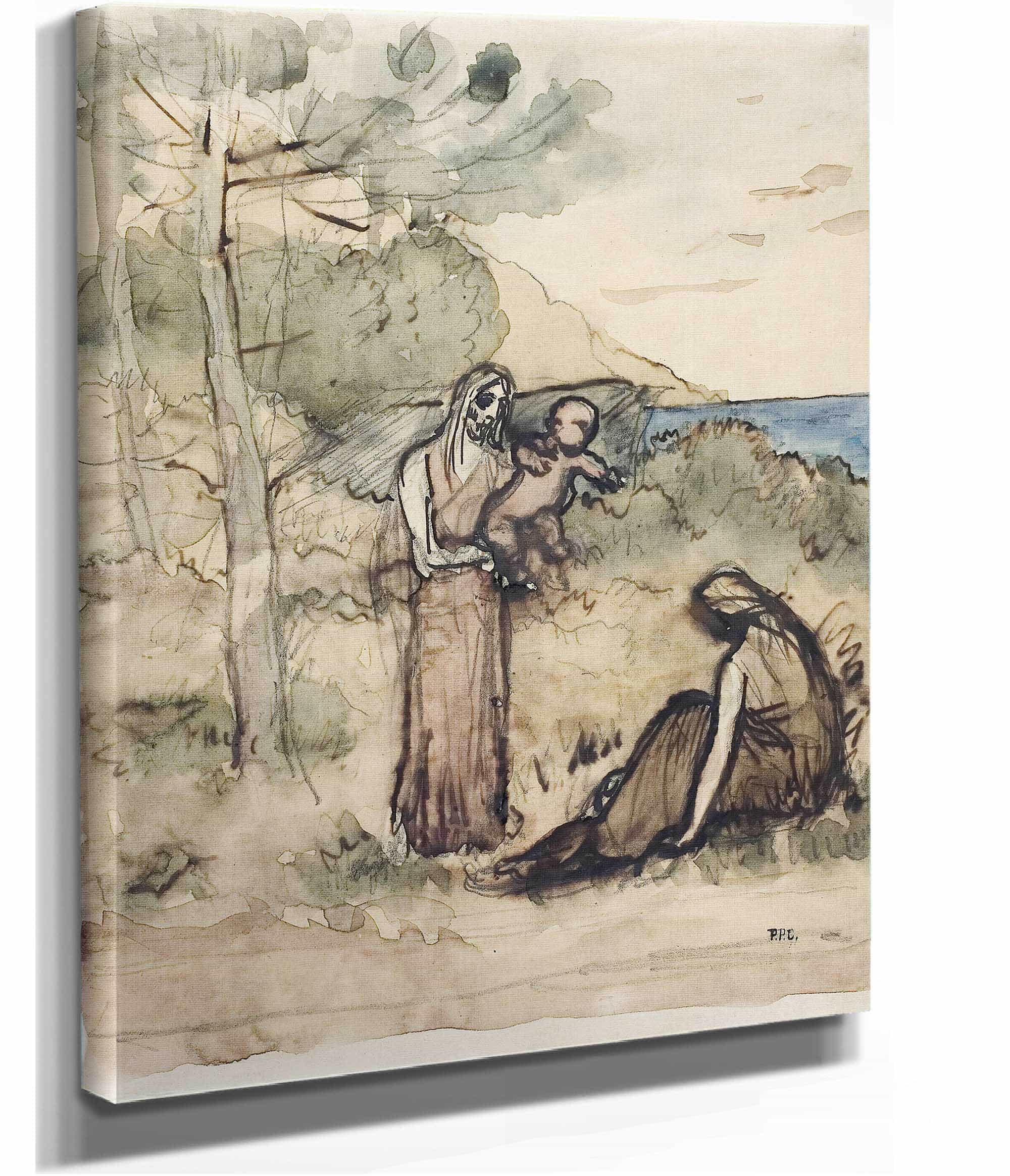 Fishermans Family   by Pierre Puvis De Chavannes
