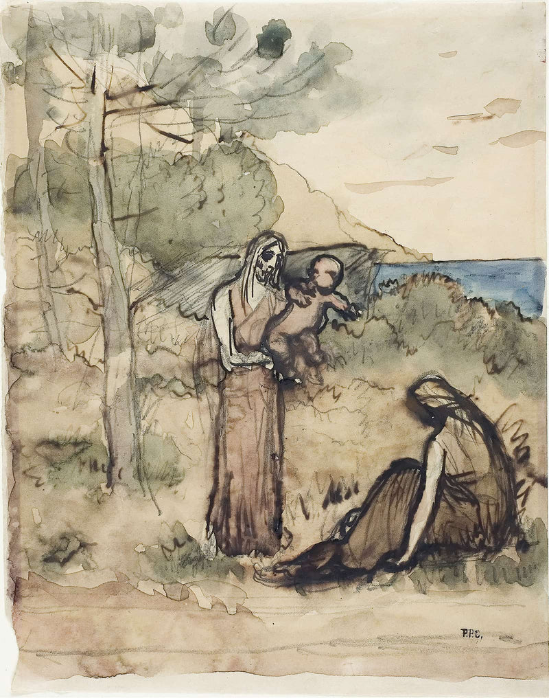 Fishermans Family   by Pierre Puvis De Chavannes