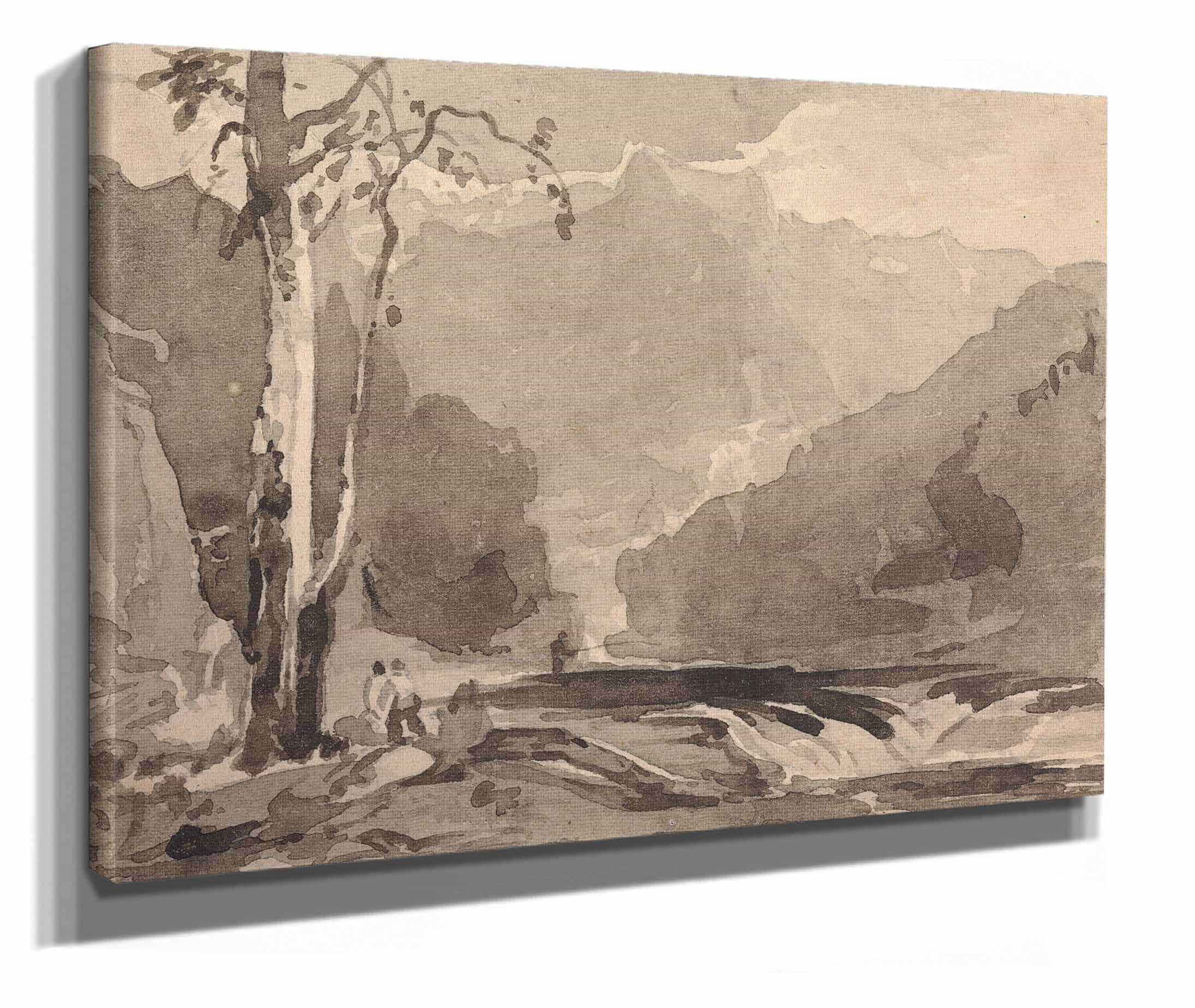 Fishermen At A Mountain Stream by Thomas Sully