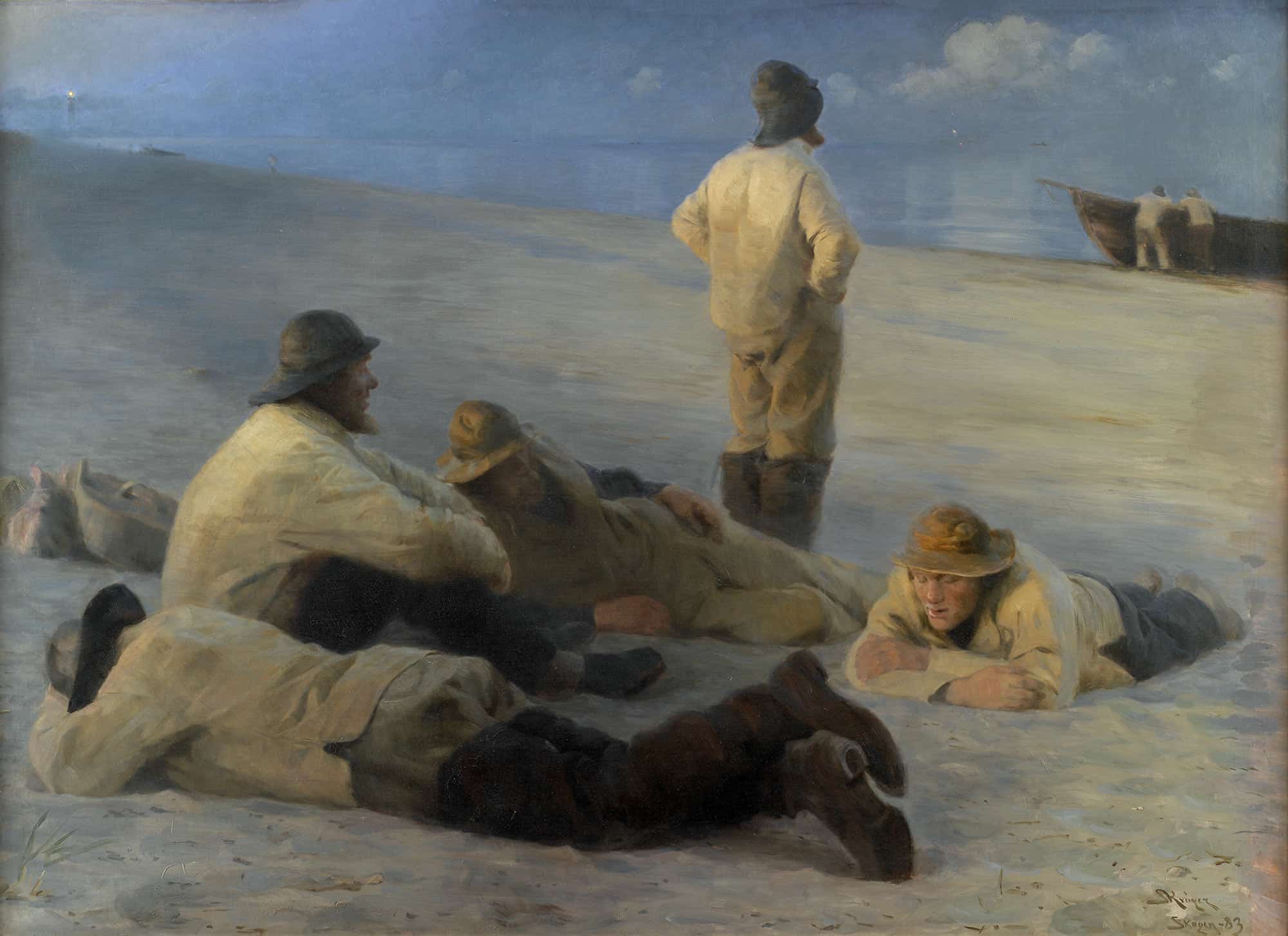 Fishermen At Skagen Beach by Peder Severin Kroyer