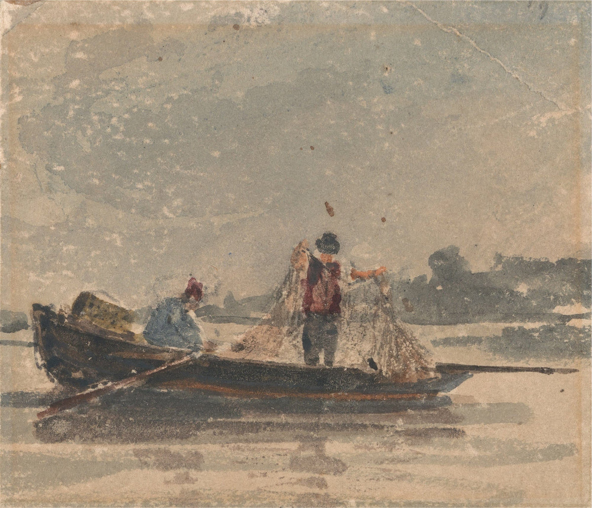 Fishermen Drawing A Net by David Cox