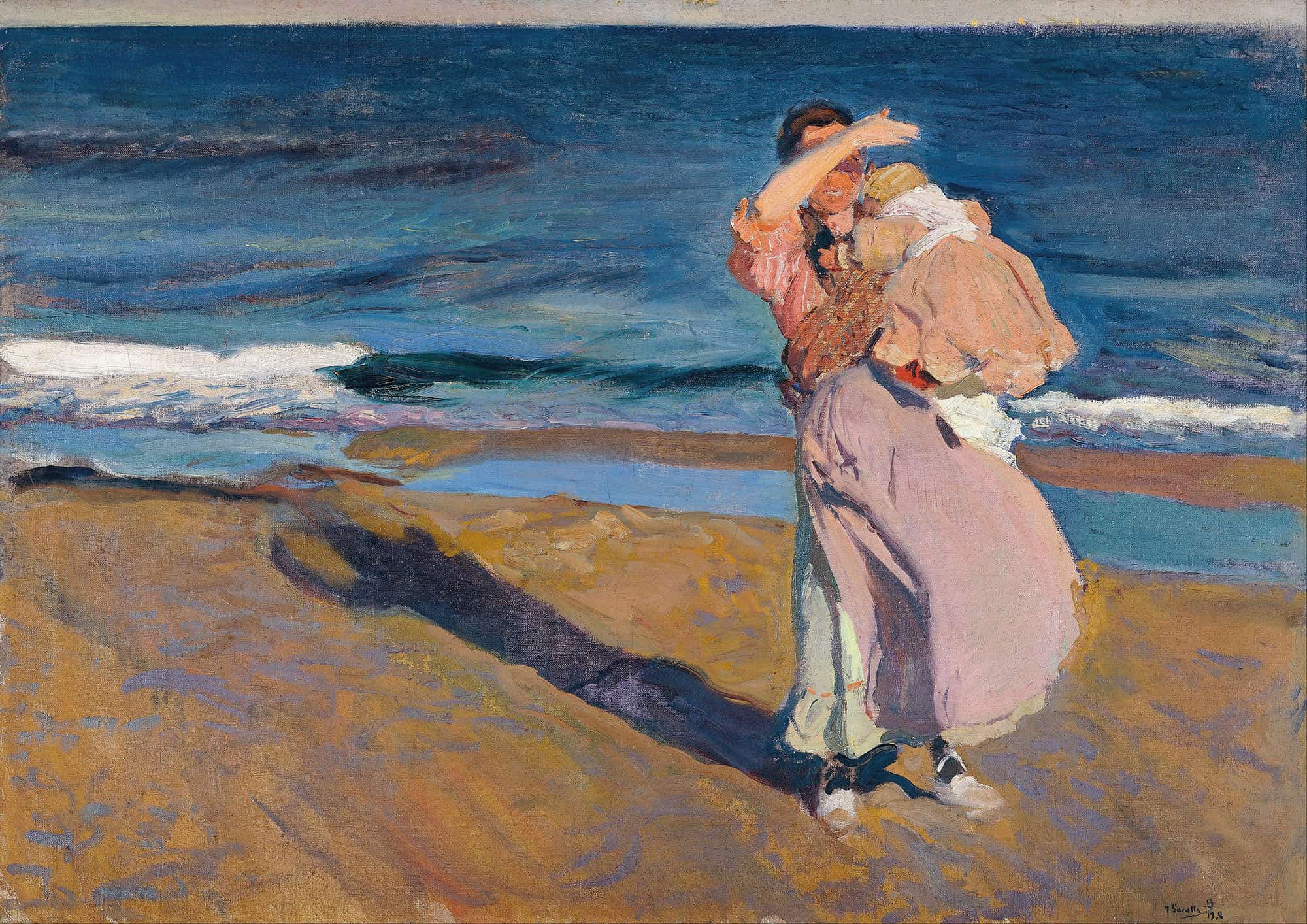 Fisherwomen With Her Son by Joaquin Sorolla