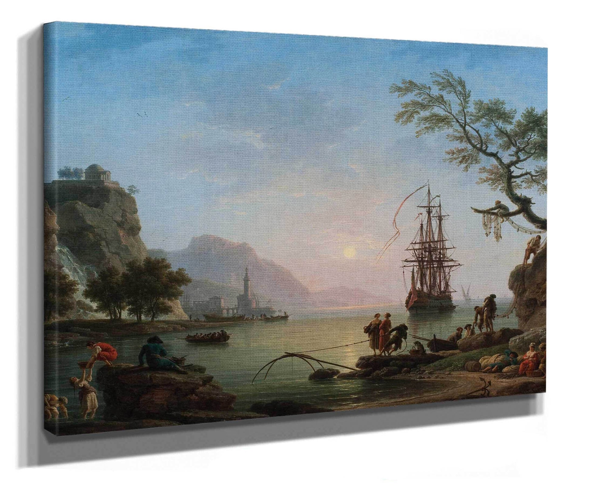 Fishing Port At Dawn Morning by Claude Joseph Vernet