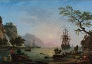 Fishing Port At Dawn Morning by Claude Joseph Vernet