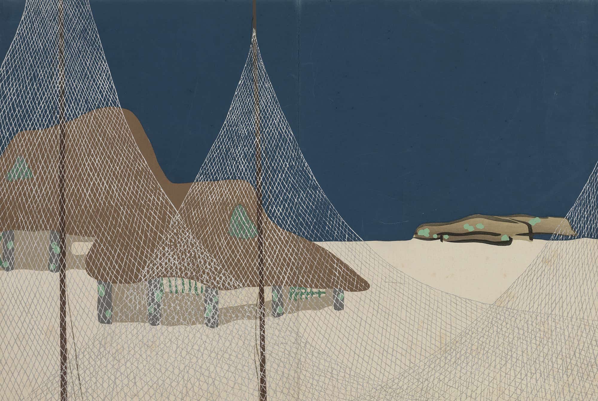 Fishing Village Ryoson by Kamisaka Sekka