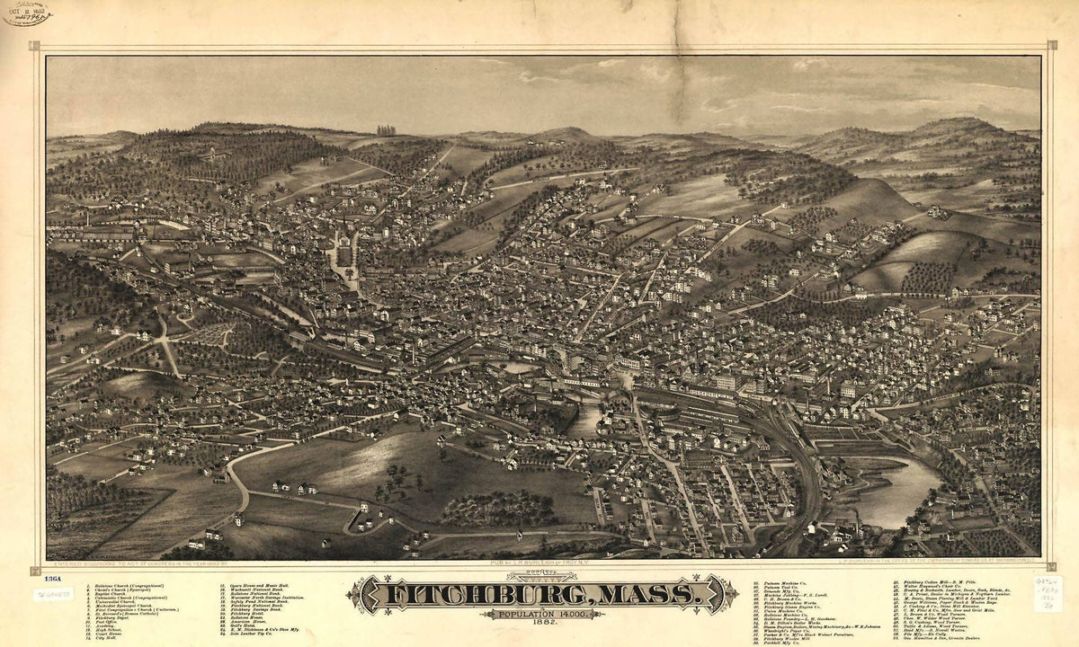 Fitchburg Mass 1882  State Of Massachusetts