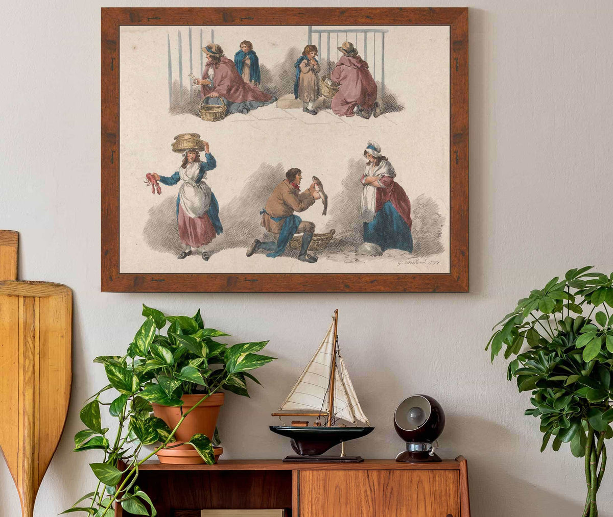 Five Studies Of Peddlers by George Morland