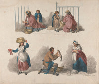 Five Studies Of Peddlers by George Morland