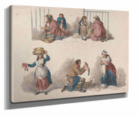 Five Studies Of Peddlers by George Morland