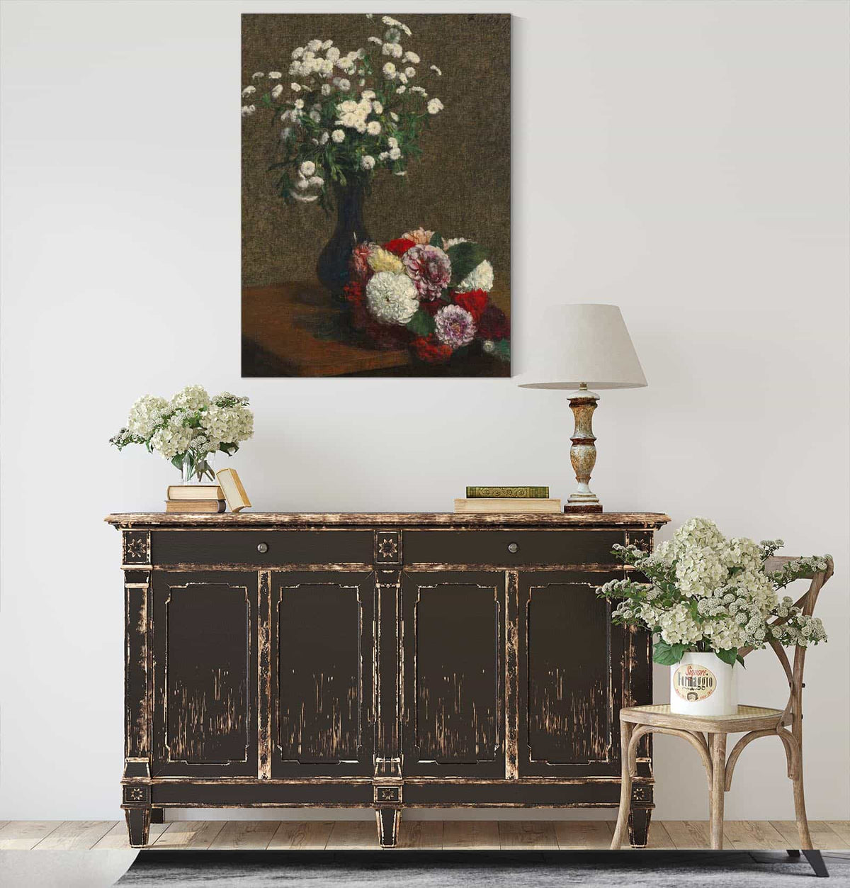 Fleurs Camomille Et Dahlias by Henri Fantin Latour