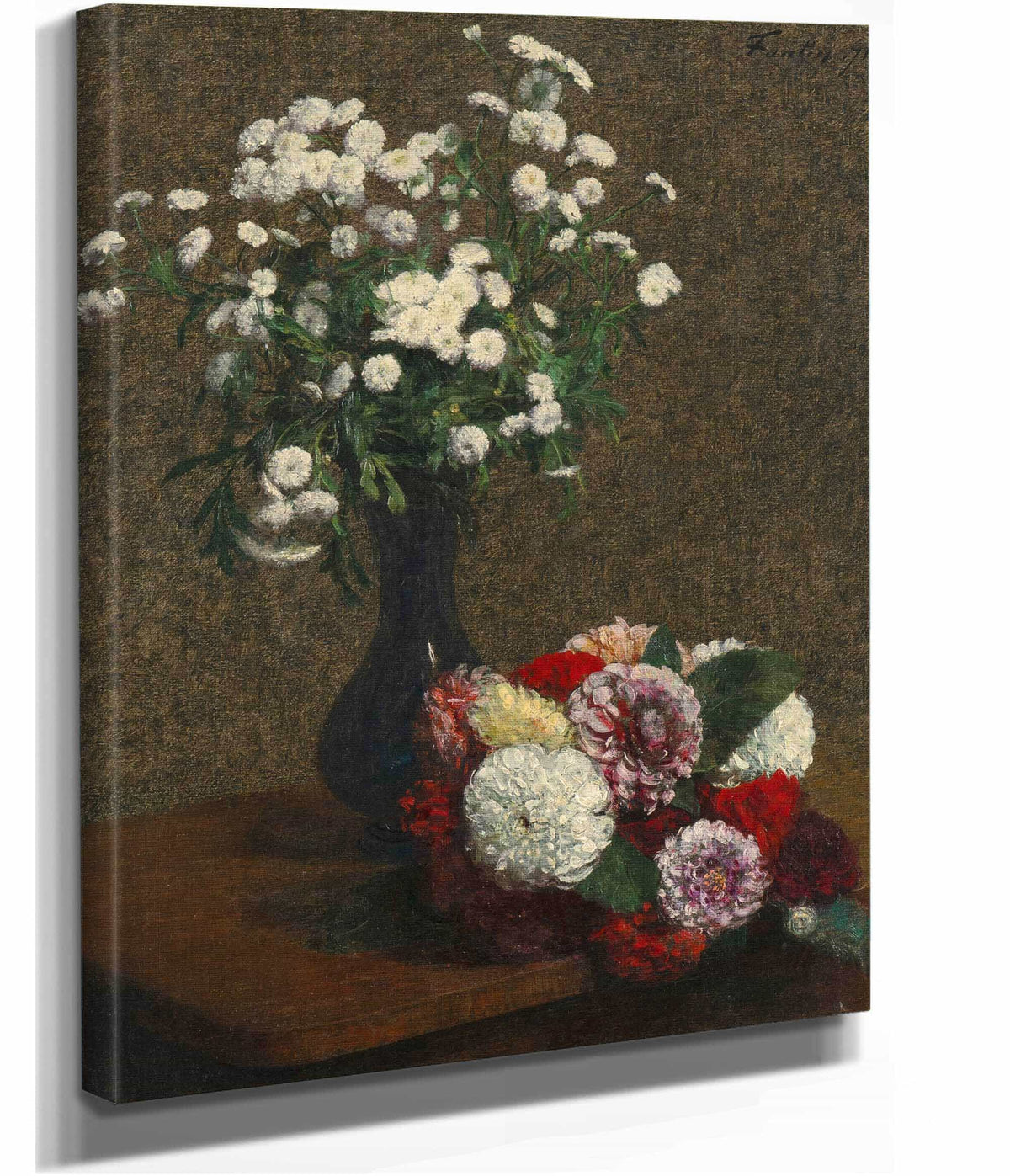 Fleurs Camomille Et Dahlias by Henri Fantin Latour
