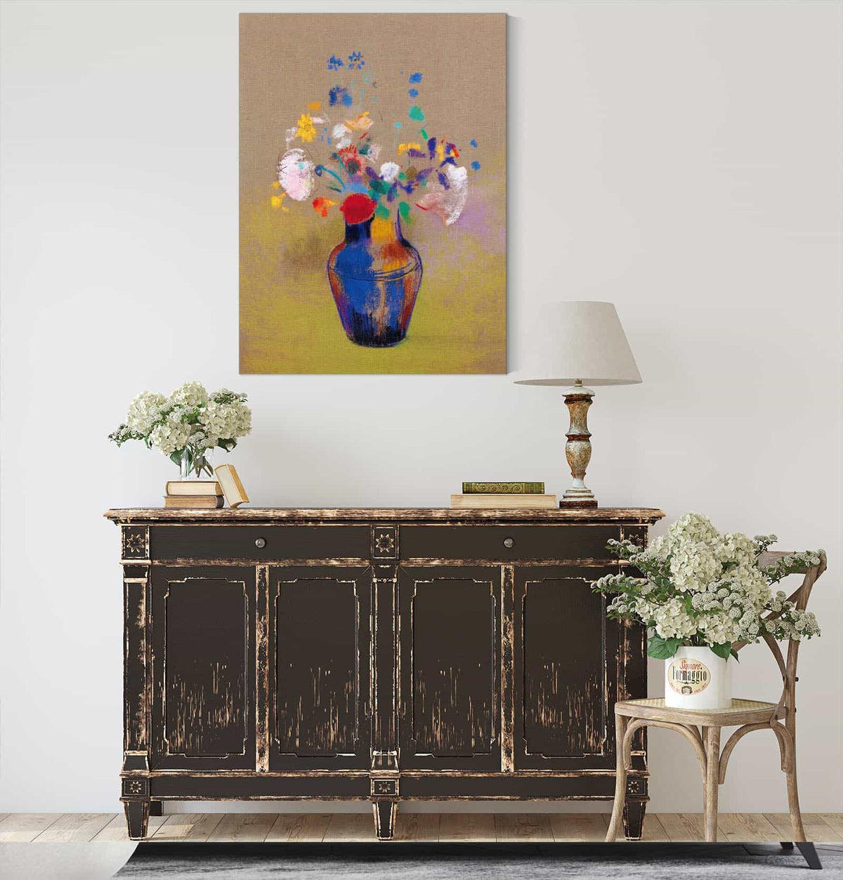 Fleurs Sur Fond Gris by Odilon Redon