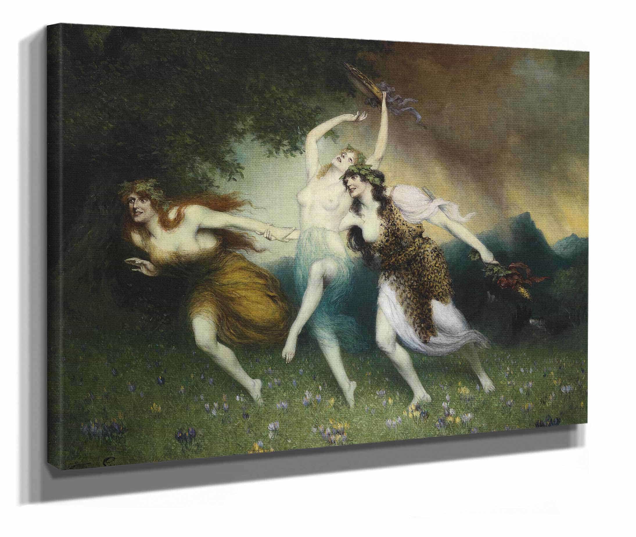 Fliehende Nymphen by Ferdinand Leeke