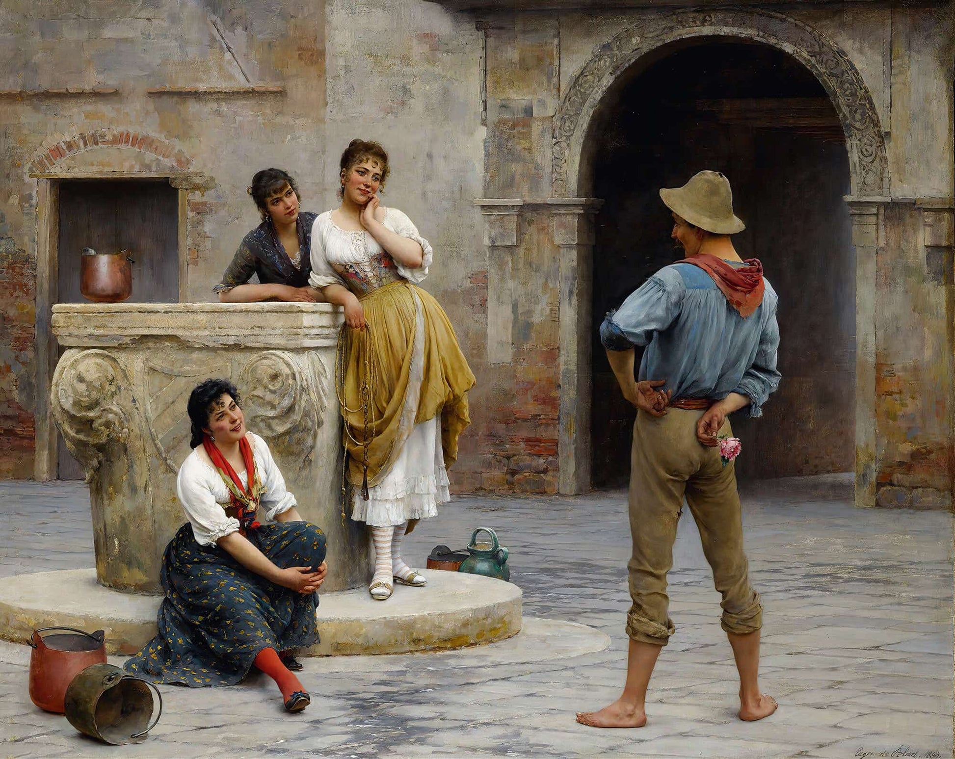 Flirtation by Eugen Von Blaas