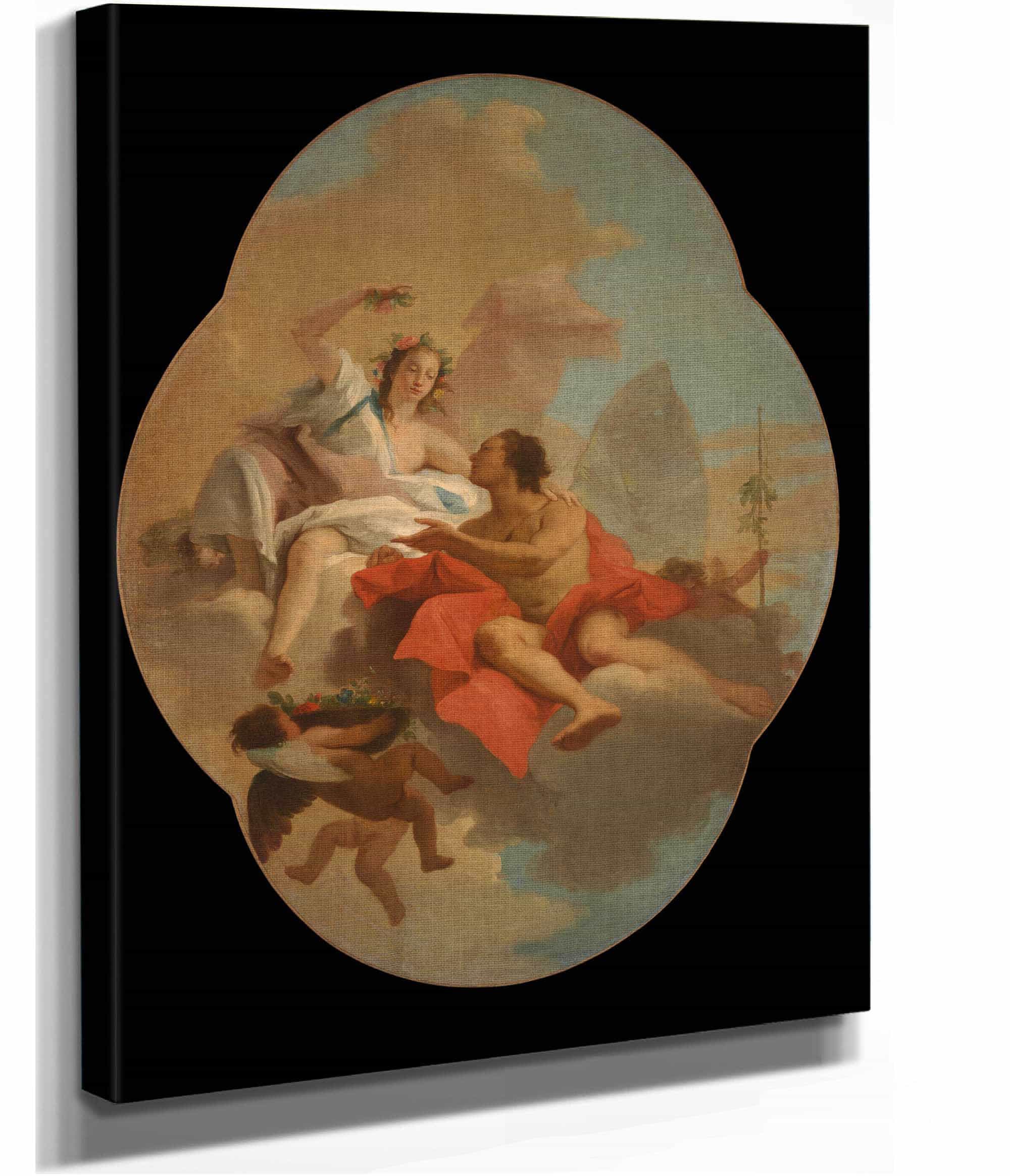 Flora And Zephyr by Giovanni Domenico Tiepolo