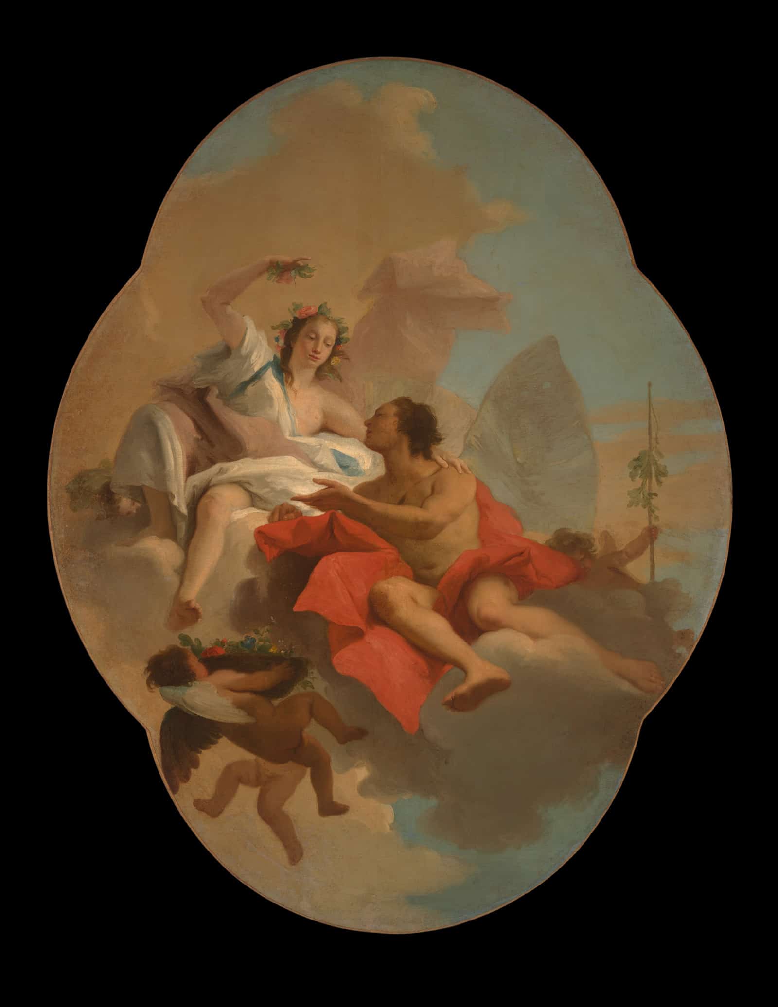 Flora And Zephyr by Giovanni Domenico Tiepolo