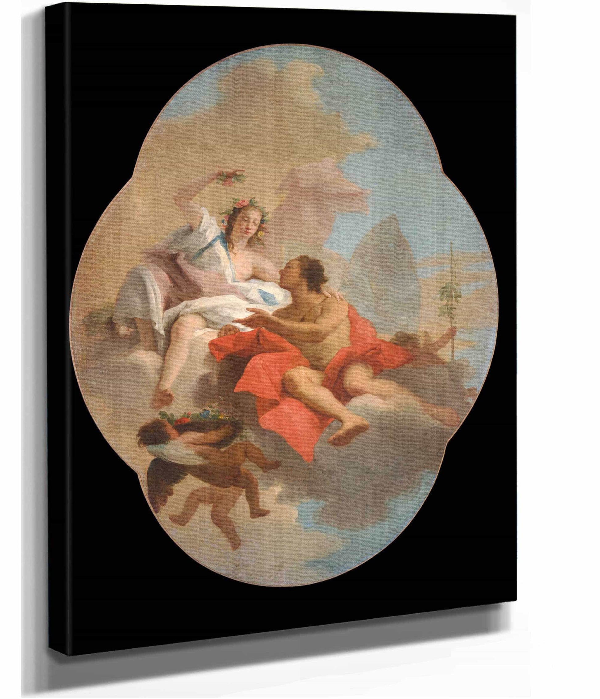 Flora And Zephyr by Giovanni Domenico Tiepolo