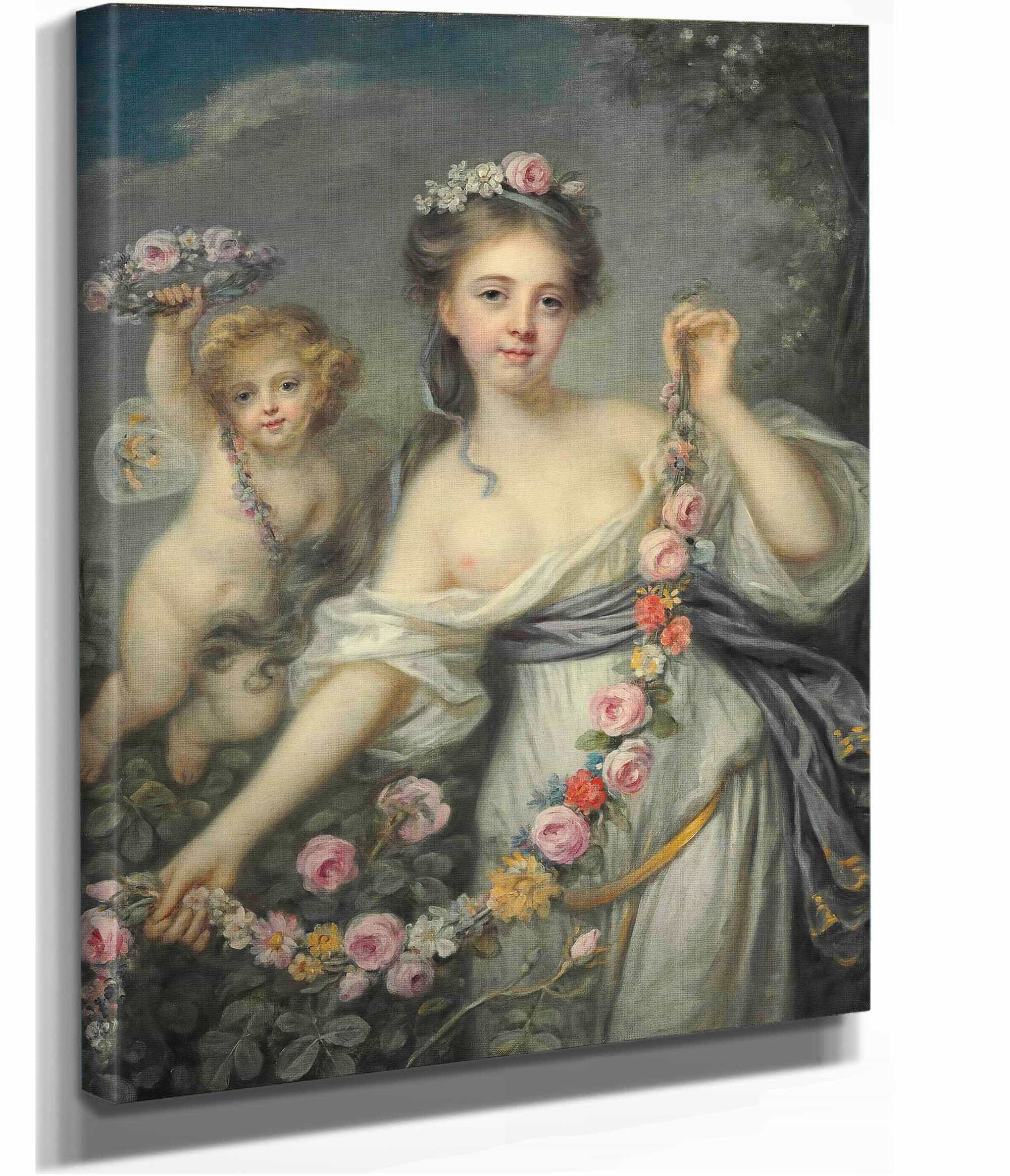Flora And Zephyr by Jean Baptiste Greuze