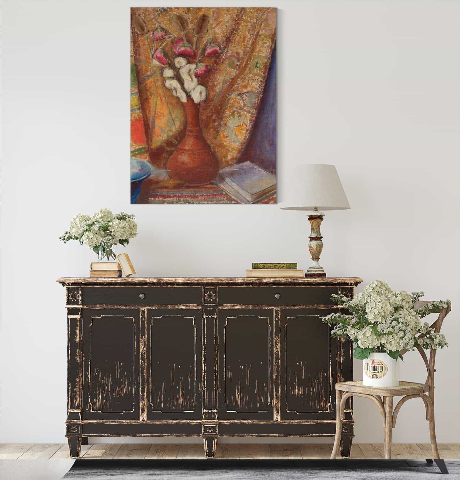 Flowers In A Clay Flower Vase by Tadeusz Makowski