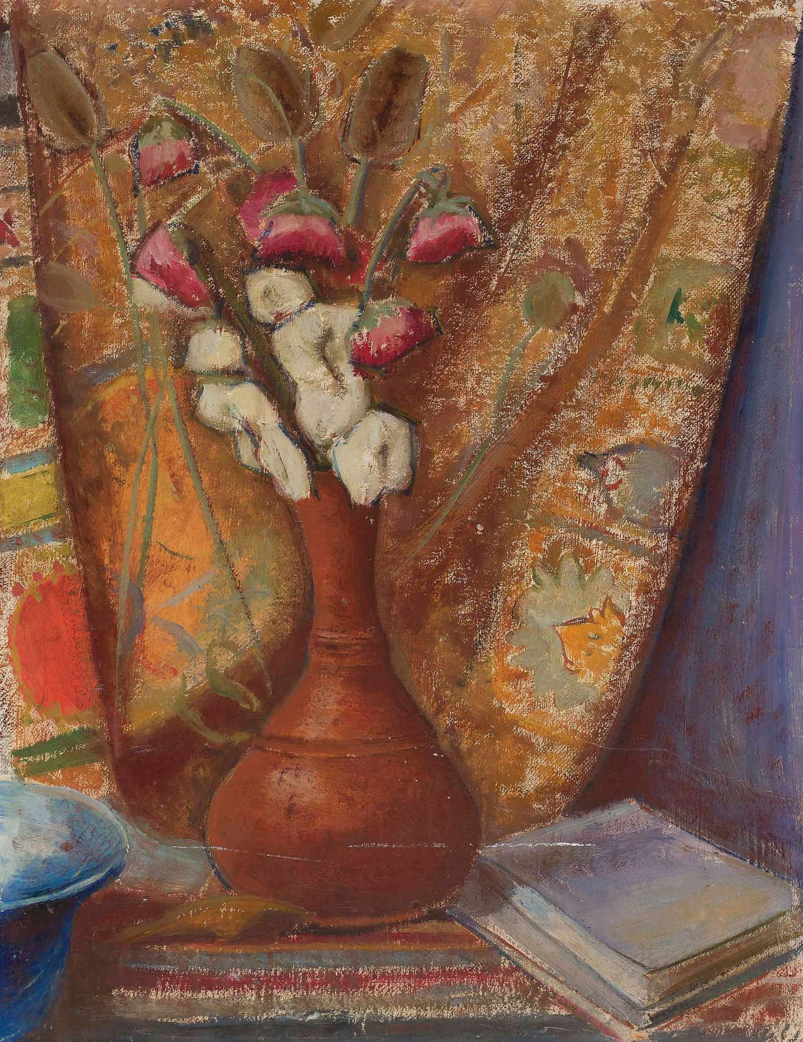Flowers In A Clay Flower Vase by Tadeusz Makowski