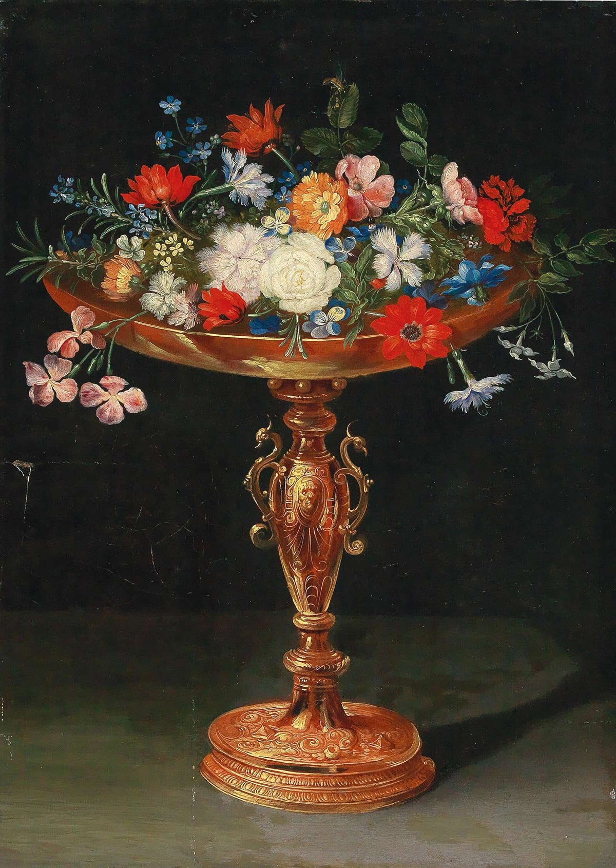 Flowers In A Gilded Tazza by Jan Brueghel The Younger