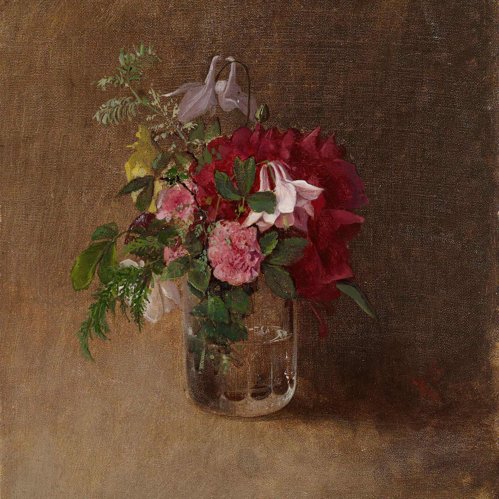Flowers In A Glass by Albert Edelfelt