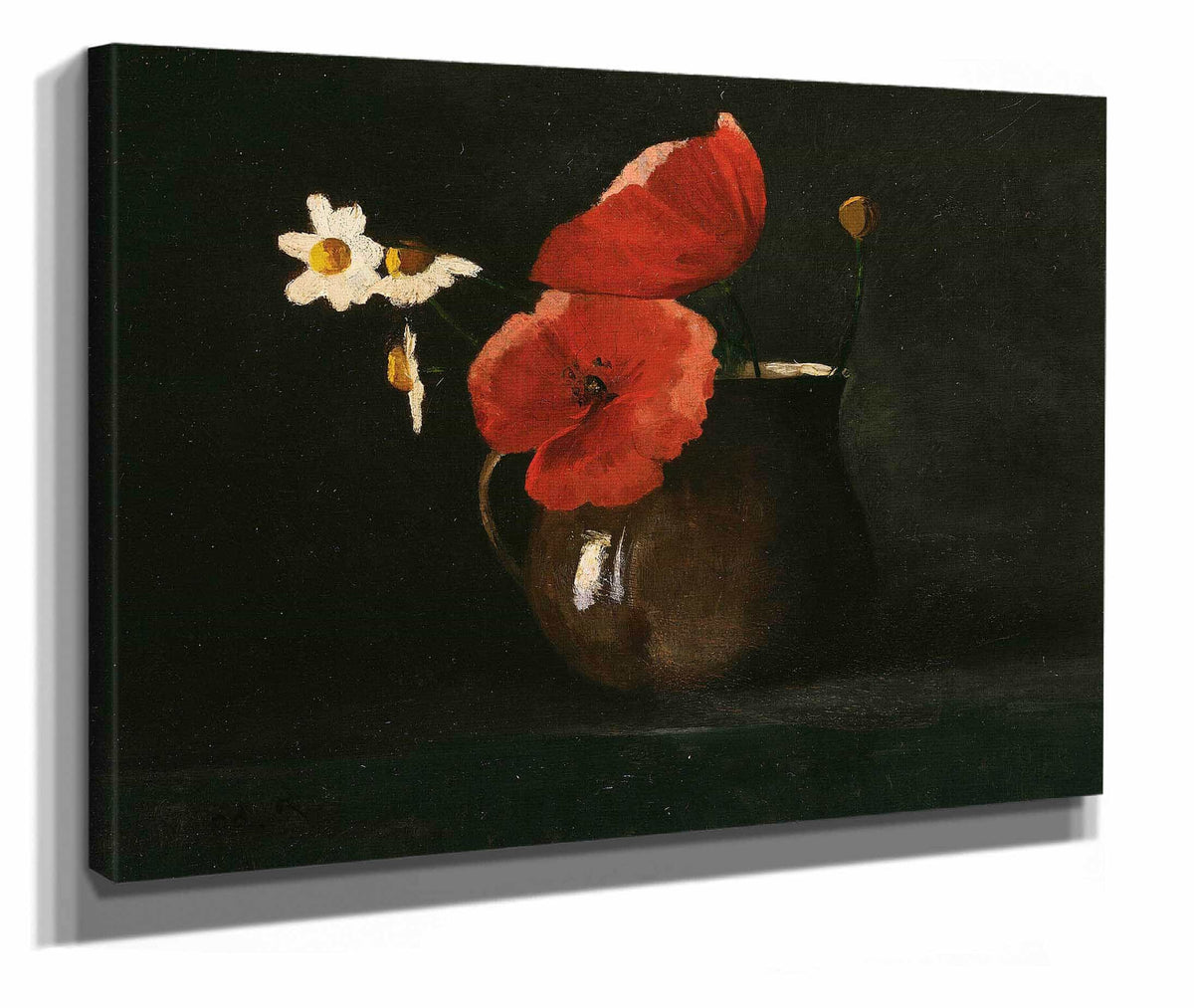 Flowers Poppies And Daisies by Odilon Redon
