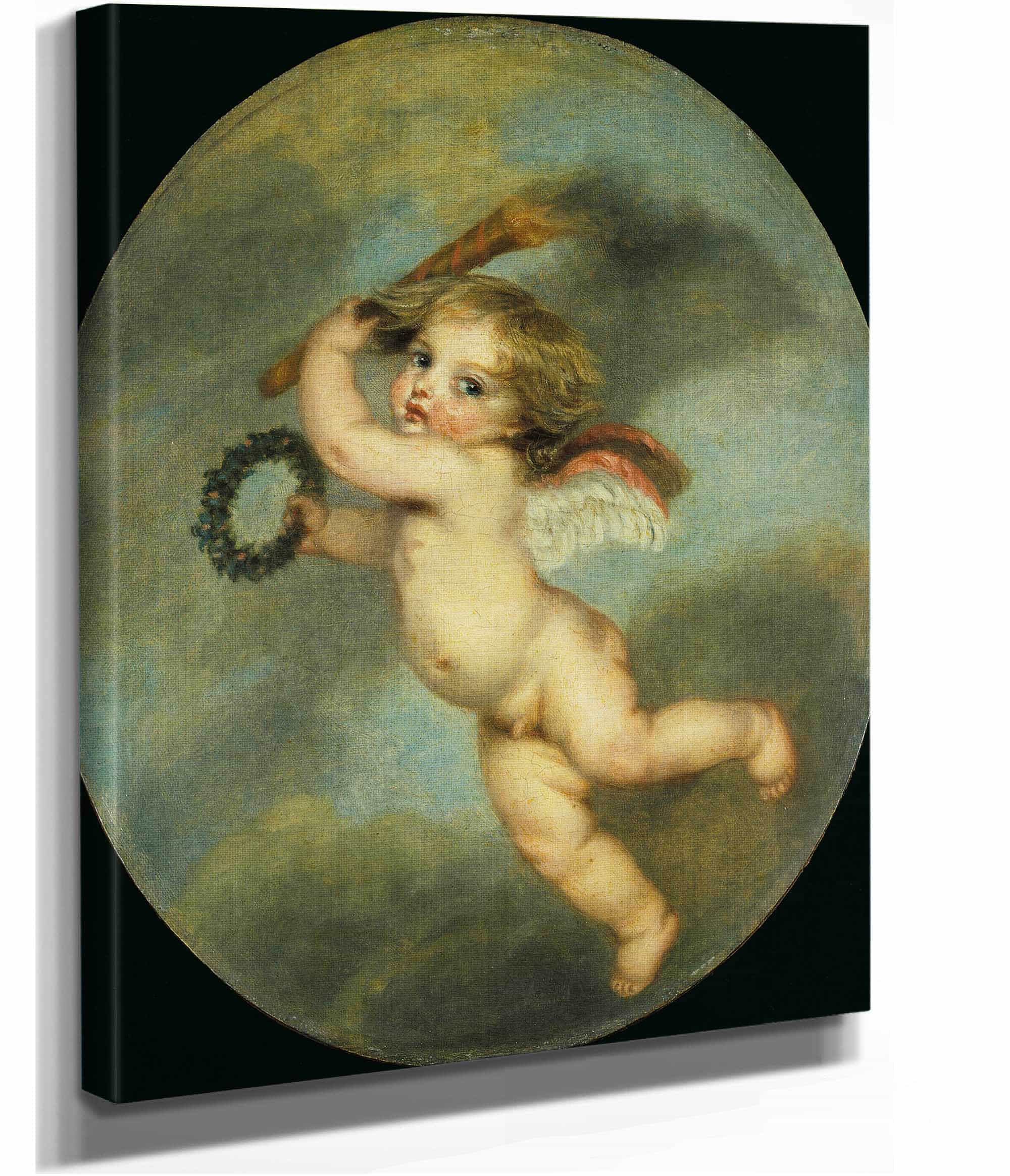 Flying Cupid With A Torch by Jean Baptiste Greuze