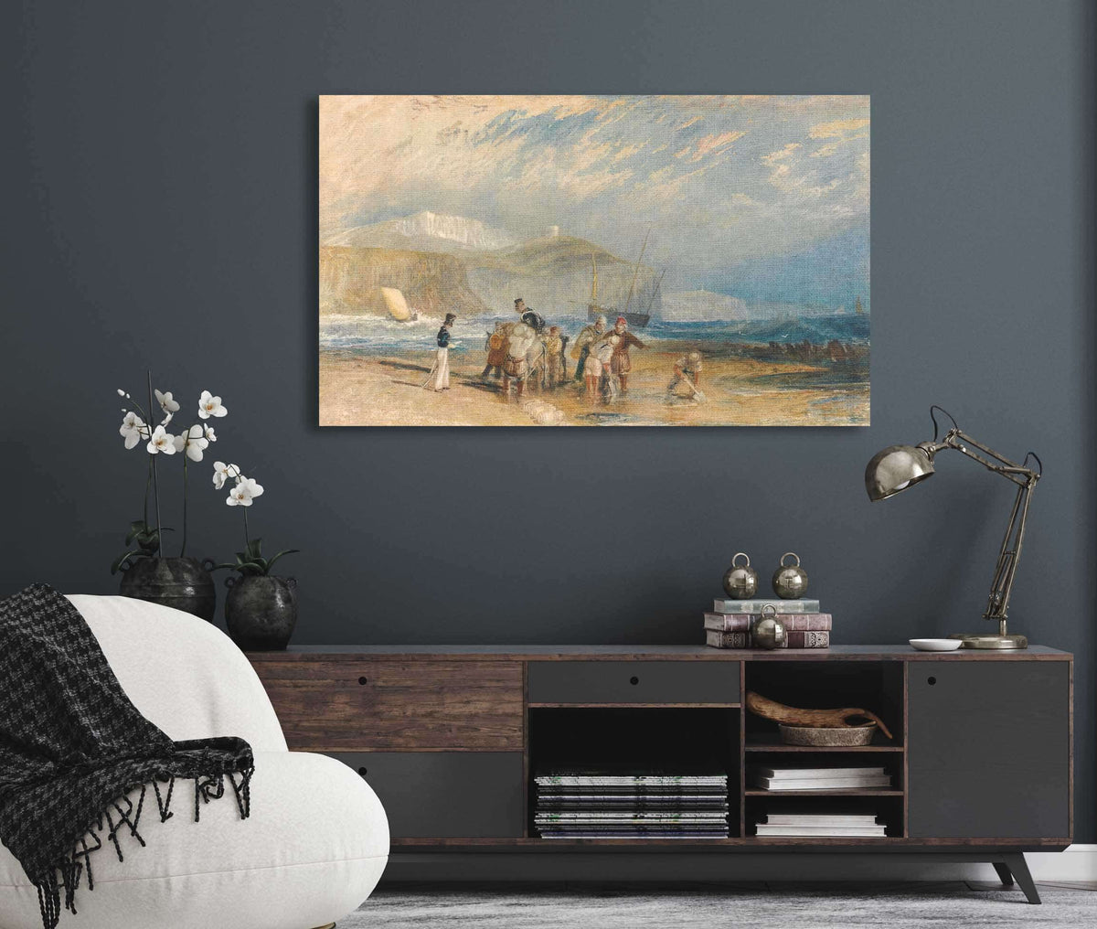 Folkestone Harbour And Coast To Dover by Joseph Mallord William Turner