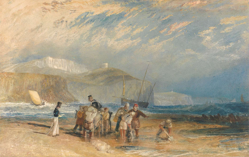 Folkestone Harbour And Coast To Dover by Joseph Mallord William Turner