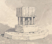 Font At Caister Church Norfolk by John Sell Cotman
