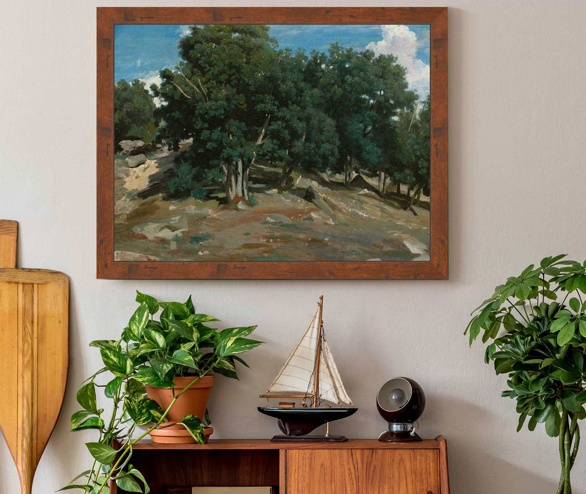 Fontainebleau Oak Trees At Bas Breau by Jean Baptiste Camille Corot