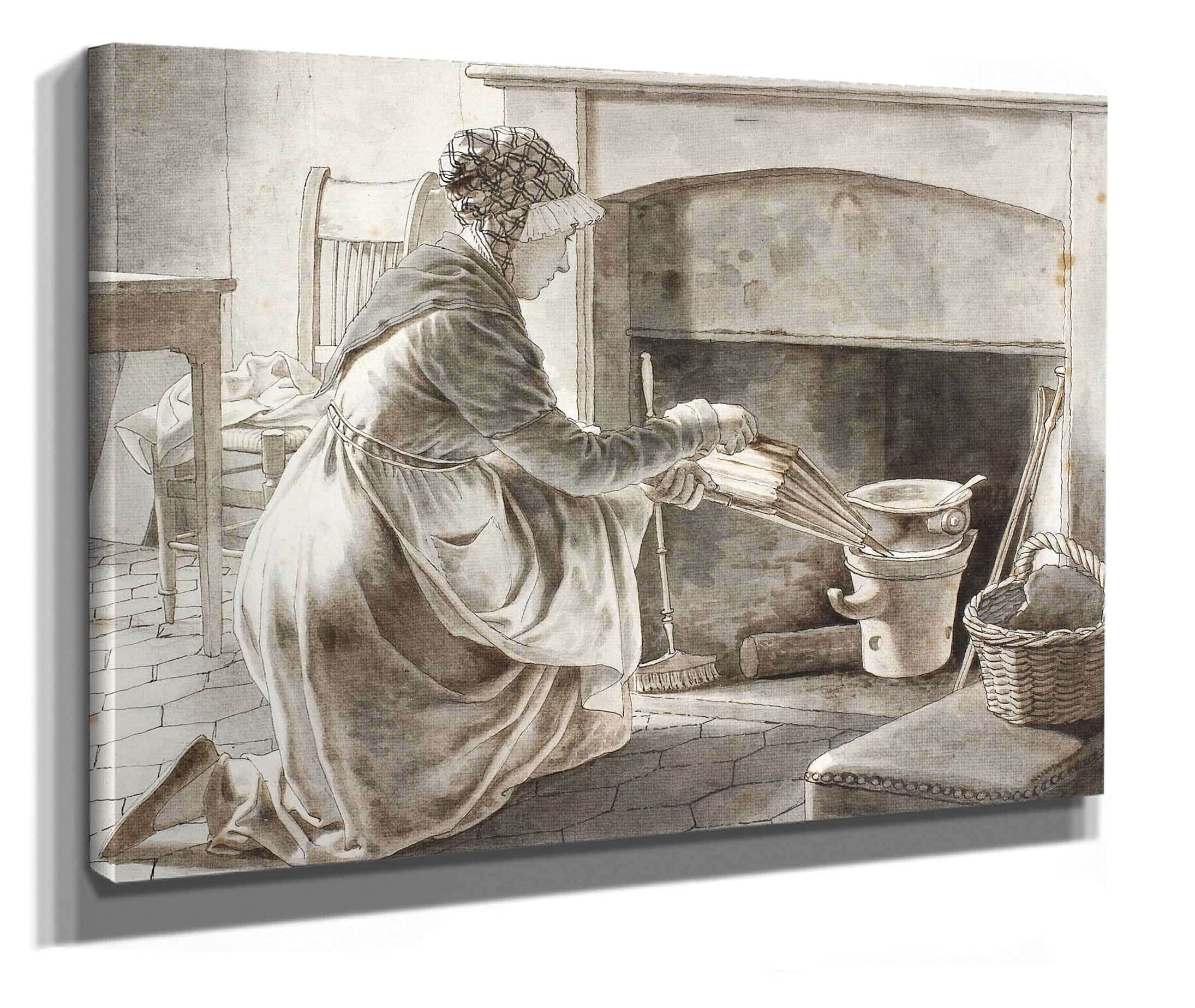 Food Is Prepared Eckersbergs Hostess In Paris by Christoffer Wilhelm Eckersberg