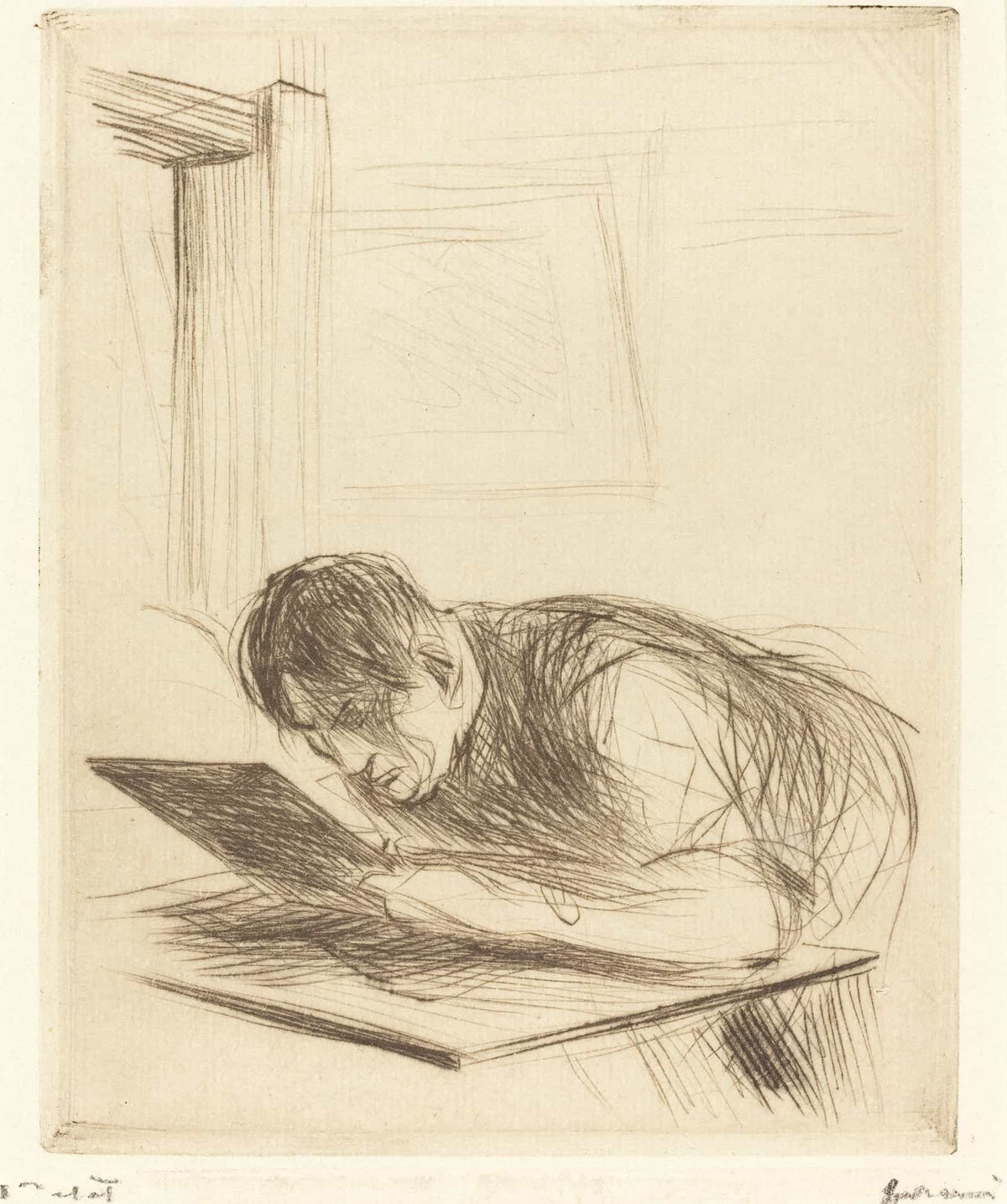 Forain Etching First Plate by Jean Louis Forain