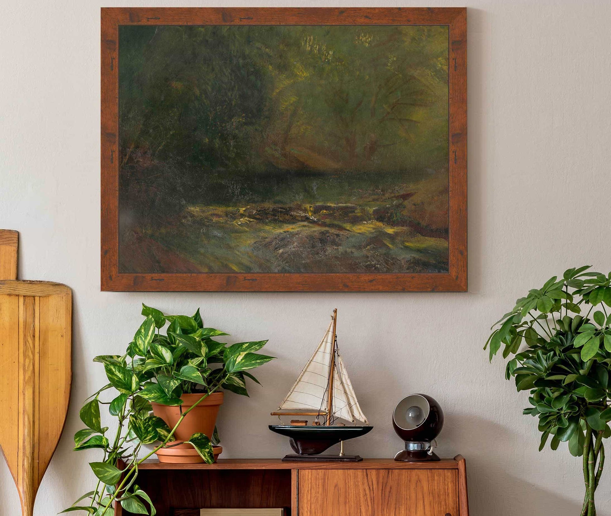 Forest Interior With A Brook  by Ladislav Mednyanszky