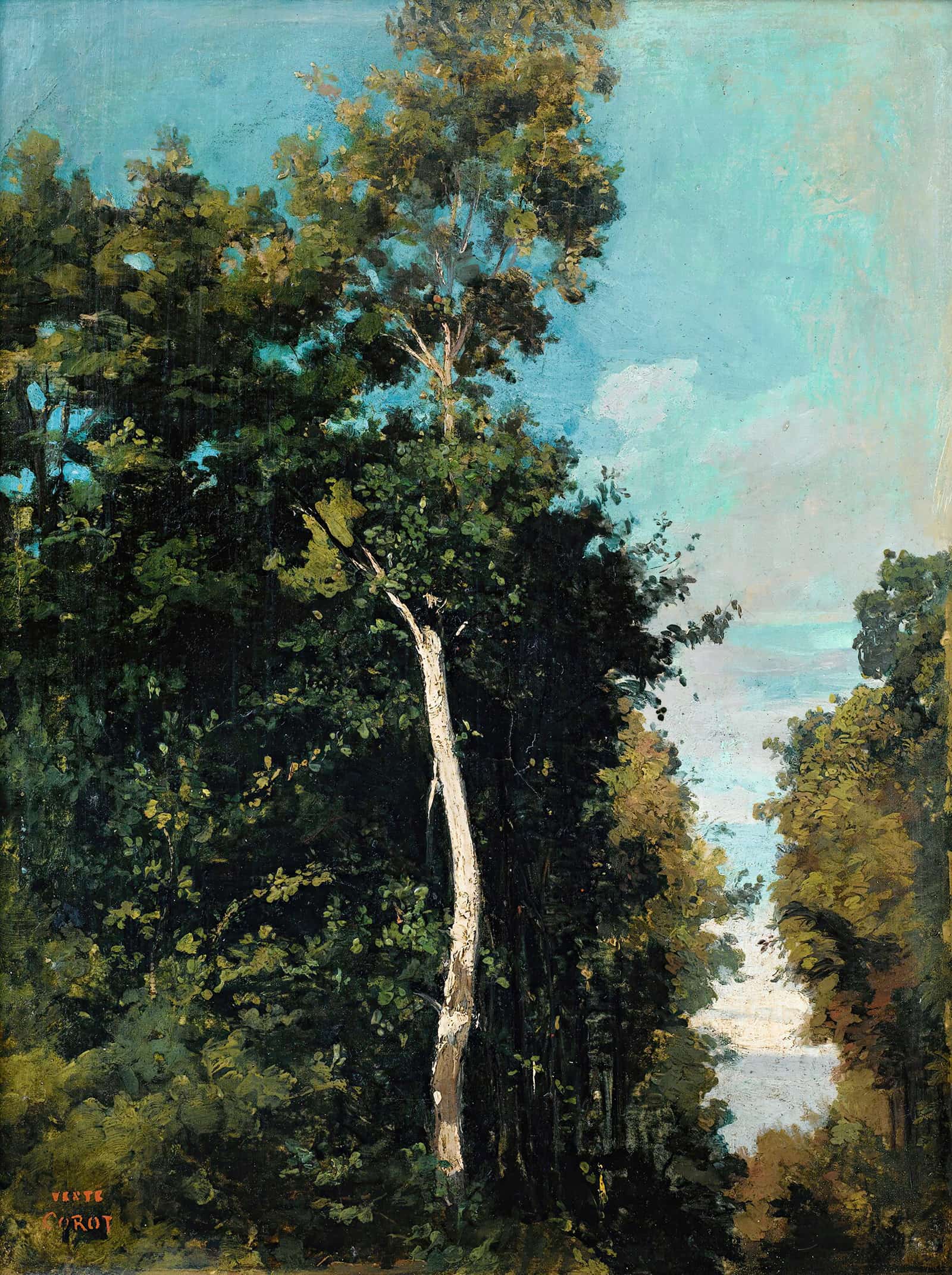 Forest On The Grace Coast In Honfleur by Jean Baptiste Camille Corot