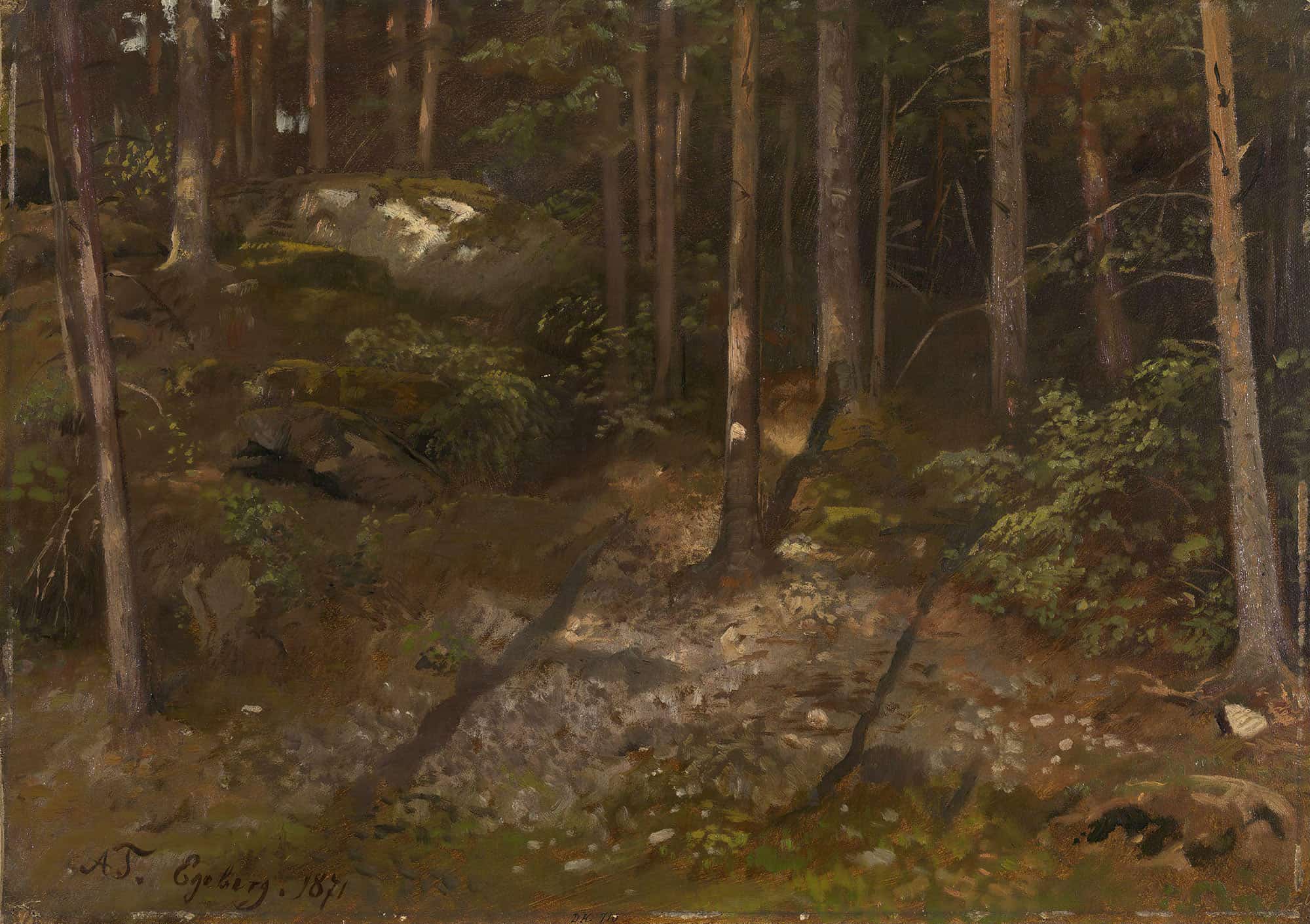 Forest Study by Adolph Tidemand