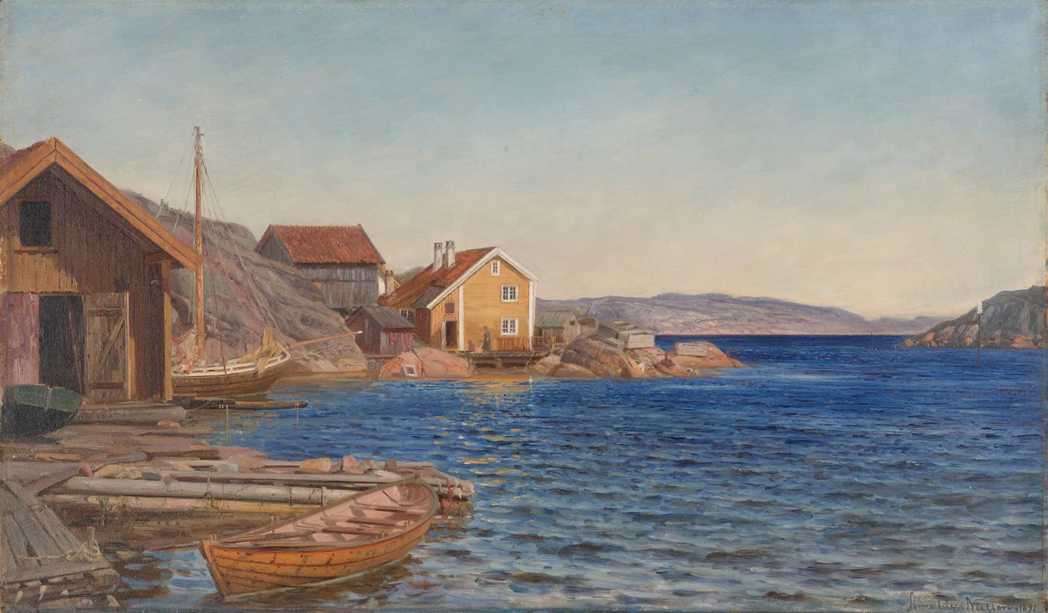 Formiddag I Ny Hellesund By Amaldus Nielsen