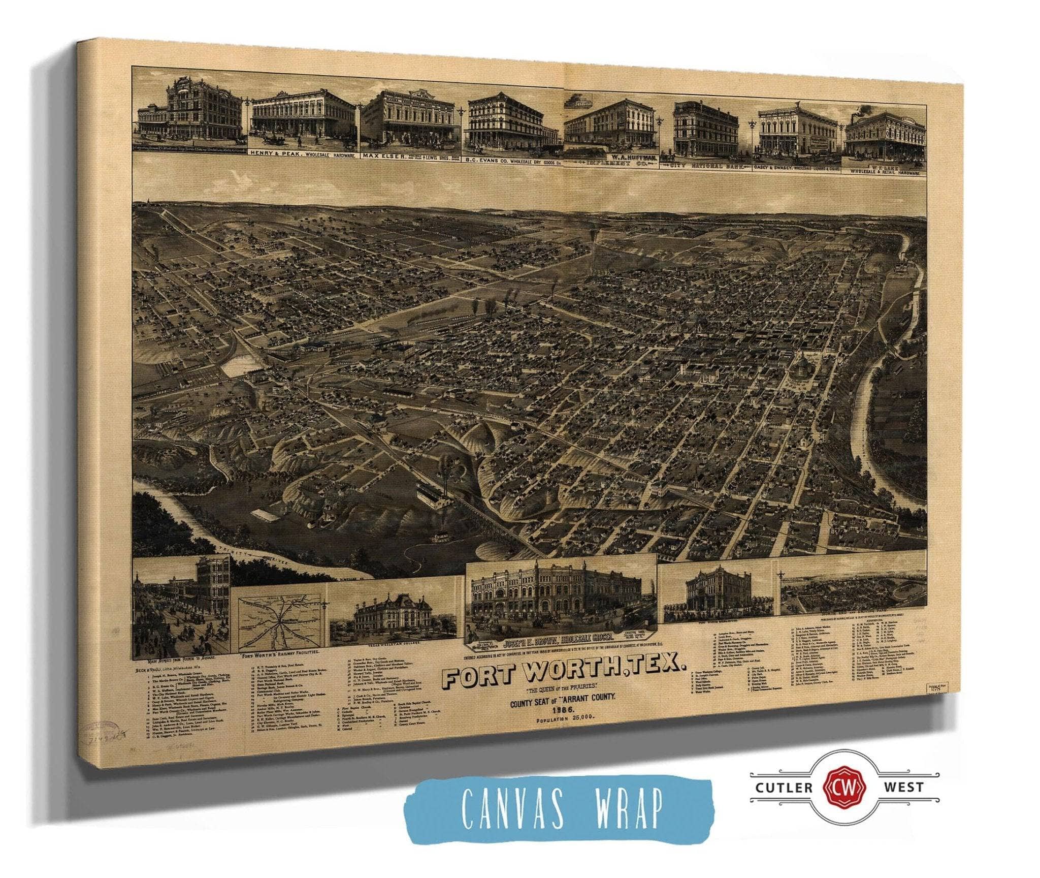 Fort Worth Tex The Queen Of The Prairies County Seat Of Tarrant County 1886 State of Texas
