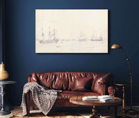 Four East Indiamen At Archor by John Constable