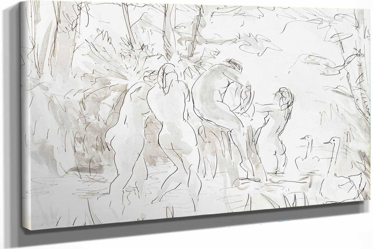 Four Female Bathers About by Robert Henri