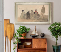 Four Ladies Seated At Trouville by Eugene Boudin