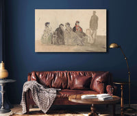 Four Ladies Seated At Trouville by Eugene Boudin