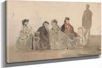 Four Ladies Seated At Trouville by Eugene Boudin